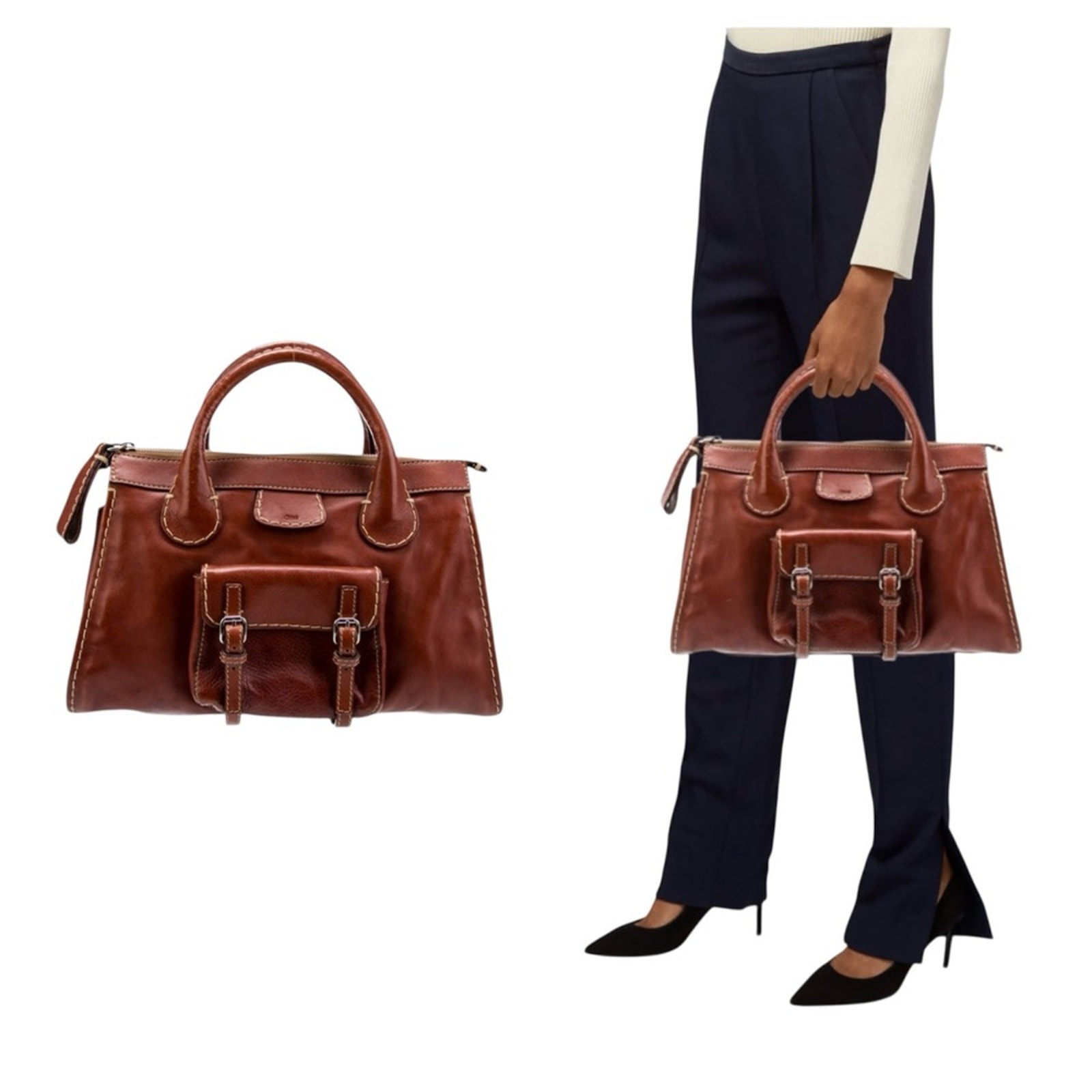 Chloe Edith Bag Whiskey Leather Brown Handbag